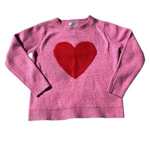 cupcakes & cashmere Pink Sweater with Red Heart